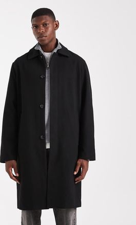 Jack & Jones Cappotto taglio lungo nero effetto lana