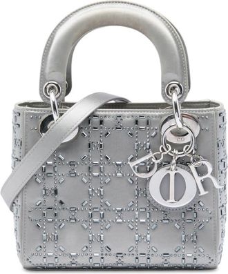 Dior Pre-owned Dior Mini Satin Cannage Crystal Embellished Lady Ladies UZOM5EETUIINQMU9