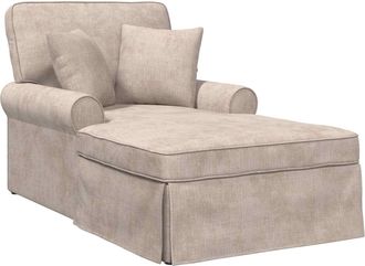 vidaXL Chaise Lounge Con Falda Con Coj&iacute;n Beige 157 X 91 X 91 Cm Ares Vidaxl