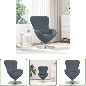 vidaXL vidaXL Base girevole - Poltrona uovo Grigio scuro Velluto