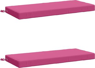 vidaXL Cojines Para Banco De 2 Piezas Soest 2 Uds. 100% Poli&eacute;ster Rosa Vidaxl