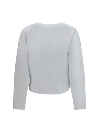 Ganni Asymmetric Draped Stretch Cotton Shirt - White