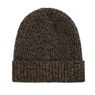 Dolce & Gabbana Geribbelde muts met logopatch - unisex - Accessoires - Bruin - Maat: ONE Size Wol