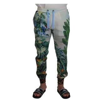 Dolce & Gabbana Zijden Multicolor Statement Broek - Heren - Sweatpants - Veelkleurig - M - Broeken