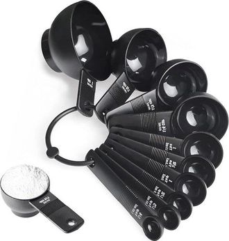 OEM Thijox, Juego De 10 Cucharas Y Tazas Medidoras De Pl&aacute;stico, Tazas Medidoras Resistentes Al Calor Para Ingredientes L&iacute;quidos Y Secos
