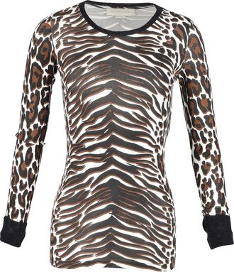 Stella McCartney Stella McCartney Bodycon top met lange mouwen in dierenprint van katoen