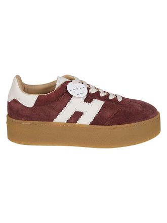 Hogan Burgundy H698 Suede Sneakers