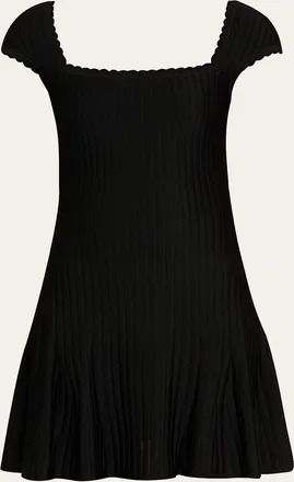 Givenchy Cap-Sleeve Pleated Mini Dress