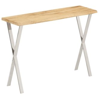 vidaXL Vidaxl - Mesa Consola Con Borde Natural Madera Mango Maciza 105x33x76 Cm