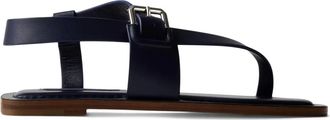 Ralph Lauren Collection buckled-strap sandals - women - Calf Leather/Goat Skin/Calf Leather - 38.5 - Blue