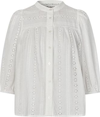 Lollys Laundry June LL Shirt 3/4 - Dames - Overhemden - Wit - XS - Katoen - Overhemden