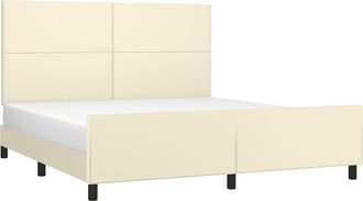 vidaXL Vidaxl - Estructura De Cama Con Cabecero Cuero Sint&eacute;tico Crema 180x200cm