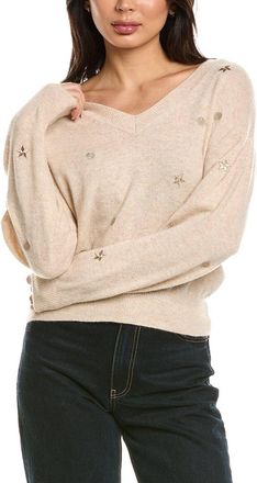 Brodie Sea Embroidery V-Neck Cashmere Sweater