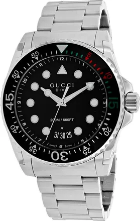 Gucci Dive Quartz Black Dial Mens Watch YA136208A