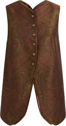 Etro Wool-blend Jacquard Waistcoat With Paisley Motif