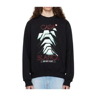 Casablanca Frosty Mountain Sweatshirt - Heren - Sweatshirts - Zwart - M - Katoen - Hoodies & sweatvesten