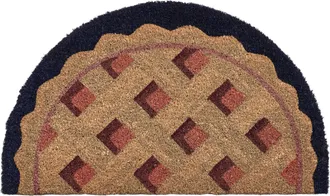 Beliani Felpudo De Fibra De Coco Antideslizante 45 X 75 Cm Con Base De Pvc Motivo Tarta Multicolor Silay