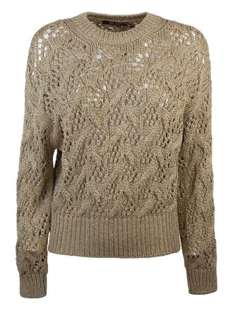 Max Mara geometric-pattern knit sweater - Gold