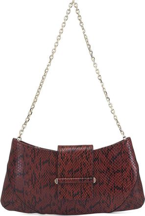 Jimmy Choo London Borsa a spalla con effetto pelle di serpente - Marrone