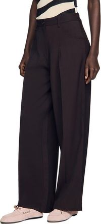 Sandro Wide-leg trousers in Brown at Nordstrom, Size 34 Eu