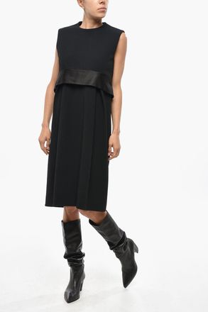 Celine Sleeveless Midi Dress with Satin Detail Celine