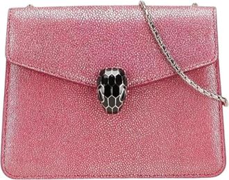 Bulgari Pre-owned Cross Body Bags, female, Pink, Size: ONE SIZE Pre-owned Leather Shoulder Bag