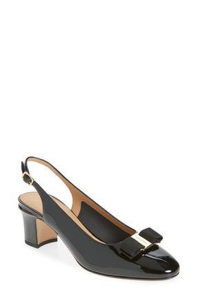 Ferragamo Vetty Slingback Pump in Nero Biscotto at Nordstrom, Size 6.5