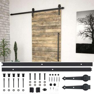 vidaXL Vidaxl - Kit De Herrajes Para Puertas Correderas Skien Acero Negro 200cm