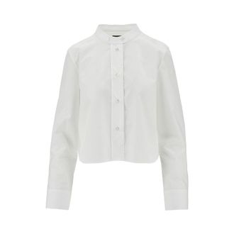 Emporio Armani Mandarin collar poplin shirt Woman 44