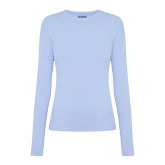 Joop Aangesloten ribgebreide trui - Dames - Truien - Blauw - Maat: M Viscose
