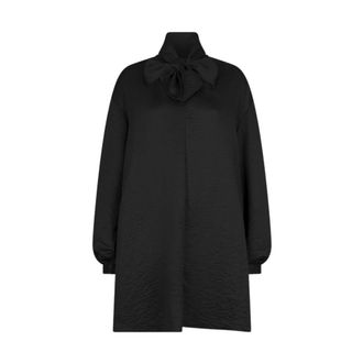 Dante6 Zwarte Leigh Strik Mini Jurk - Dames - Jurken - Zwart - Maat: XS Poliester