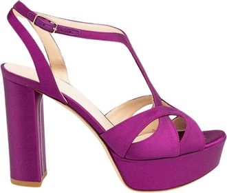Lella Baldi Sandalo in raso - Dames - Sandalen met hakken - Roze - 38 EU - Satijn - Schoenen