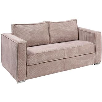 Vente-Unique Vente-unique - Divano letto 3 posti a ribalta Posto letto 140 cm Materasso 22 cm memory foam in Velluto a coste Rosa - loreto