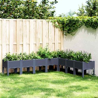 vidaXL Jardinera Con Patas Pp Azul Gris 200x160x42 Cm Vidaxl