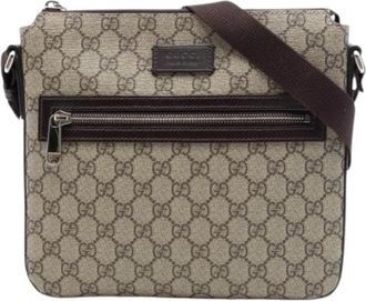 Gucci Pre-owned Vintage Crossbody Bag - Dames - Vintage Schoudertas - Beige - ONE Size - Leer - Vintage