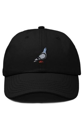 Dalix Pigeon Embroidered Everyday Hat in Black at Nordstrom