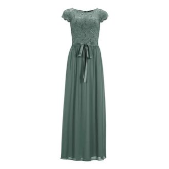 Swing Chiffon Avondjurk met Pailletten Kant Lijfje - Dames - Avondkleed - Groen - M - Chiffon - Kleedjes