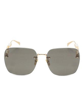 Gucci rectangle-frame sunglass - Gold