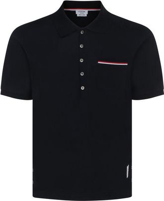 Thom Browne Blauwe Katoenen Poloshirt