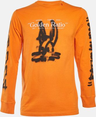 Off-white Orange Golden Ratio Cotton Long Sleeve T-Shirt