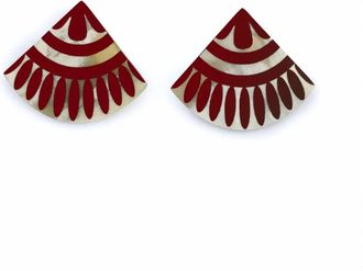 Sunshine Tienda Womens Tile Earrings In Cranberry