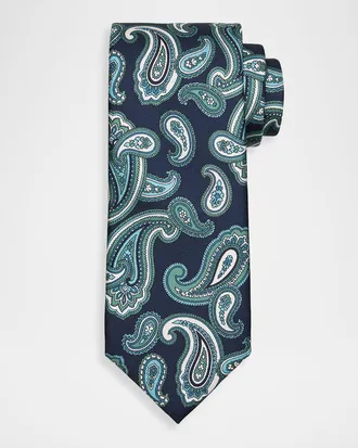 Brioni Men & apos;s Paisley Silk Tie