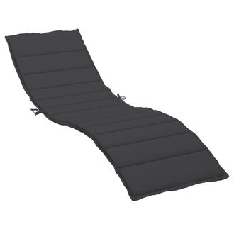 vidaXL Coj&iacute;n De Tumbona De Tela Oxford Negro 200x60x3 Cm Vidaxl