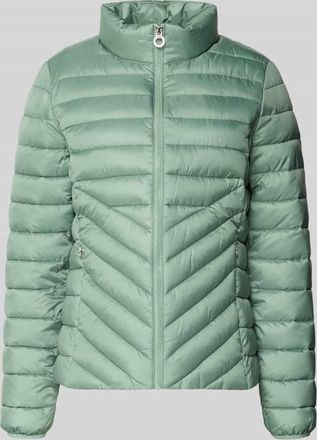 s.Oliver Red Label Slim Fit Steppjacke mit Stehkragen in Khaki, Gr&ouml;&szlig;e 32