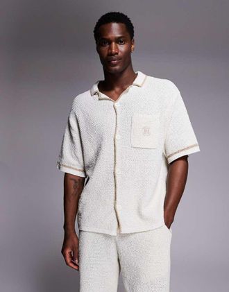 Good For Nothing Camicia in maglia bianco sporco in coordinato