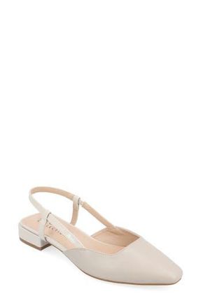 Journee Collection Paislee Slingback Pump in Beige at Nordstrom Rack, Size 6.5