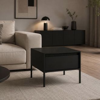 Dmora Mesa De Centro Kasinela, Un Caj&oacute;n, Con Patas, Un Espacio, 68x48x68h Cm Negro