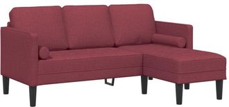 vidaXL Juego de Sofá Rojo tinto 173 x 131 x 67 cm tela Vidaxl