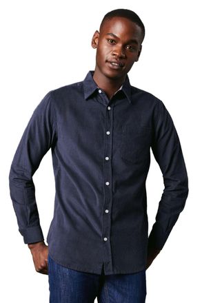 Maine Corduroy Long Sleeve Shirt, XL, Dark Blue