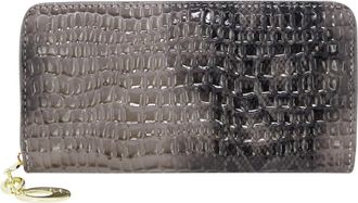 Generic Women Crocodile Design Card Wallet Bag Ladies Long Purse Handbag 10822 (Grey)